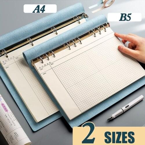 A4/B5 80 sheets Mind Map Notebook Large SIZE Soft Leather Cornell Student Grid Special Loose-leaf Replaceable Detachable
