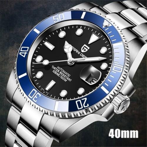 PAGANI DESIGN New Luxury High End Mechanical Automatic Clock Mens Stainless Steel Sapphire Glass Business Waterproof Wristwatch