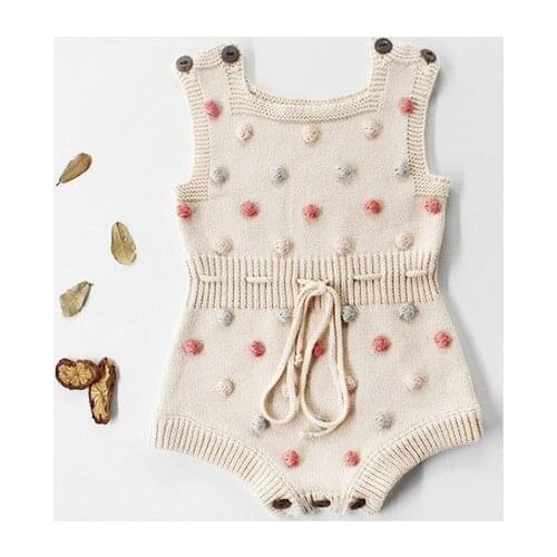 Baby Knitted Clothes Autumn Knit Baby Rompers Girl Pompom Baby Girl Romper Boys Jumpsuit Overall Newnborn Infant Baby Clothes