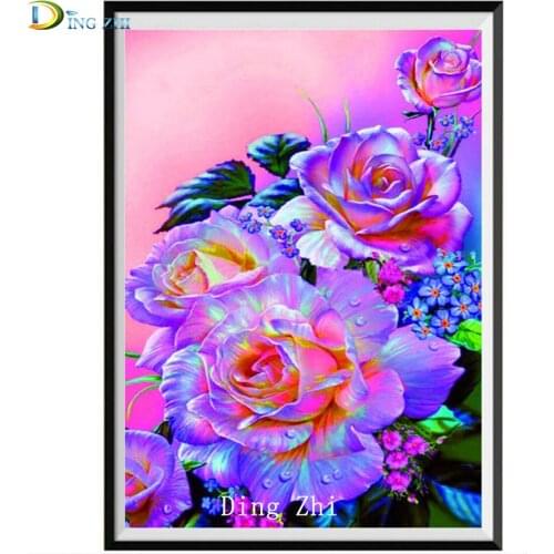 European Flower Still Life Picture Wall Art 5D Diamond Painting Beautiful Flower Diamond Embroidery Bedroom Decoration Cuadros