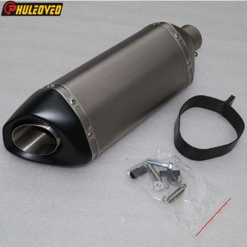 Customized Motorcycle Exhaust Muffler ID:51mm/54mm/57mm/61mm/63mm/65mm/70mm Titanium Alloy Motorbike Muffler Exhaust DB Killer