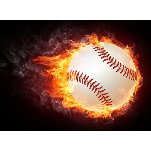 JMINE Div 5D Baseball Fire Full Diamond Painting cross stitch kits art High Quality sport 3D paint by diamonds