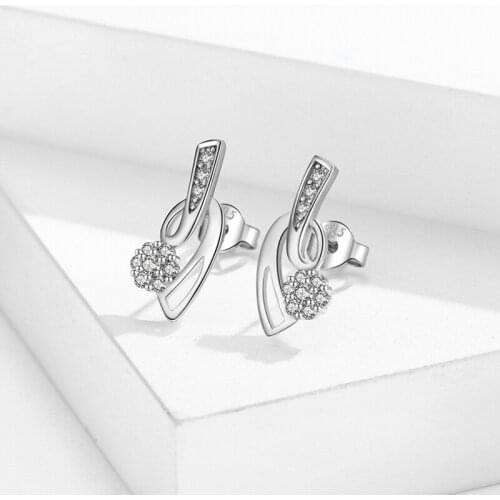 CAB53 Classic 925 Silver Jewelry Stud Earrings For Women AAA Zircon Silver Earrings