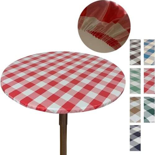 60cm Round Lattice Table Cover Anti-sewage Hotel Round Table Cloth Household Table Protector Dirt-resistant Scrubbing Wholesale