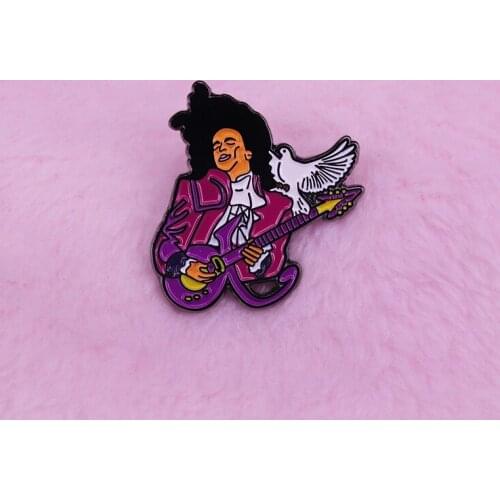 An ode to the great Prince soft enamel pin popular music artist flair addition
