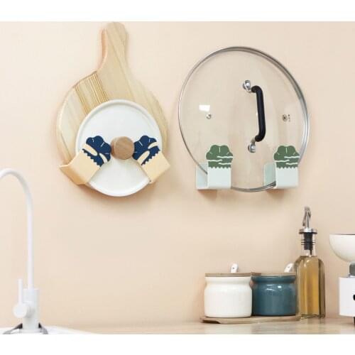 Nail-free Wall Hanging Pot Cover Rack Kitchen Adjustable Storage Rack Cutting Board Rack