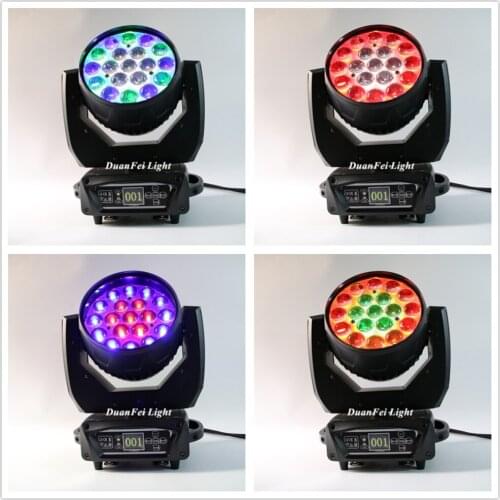 NEW Arrive!!! 2018 19x15W LED Moving head zoom Light Macro disco stage lyre zoom rgbw led moving head wash