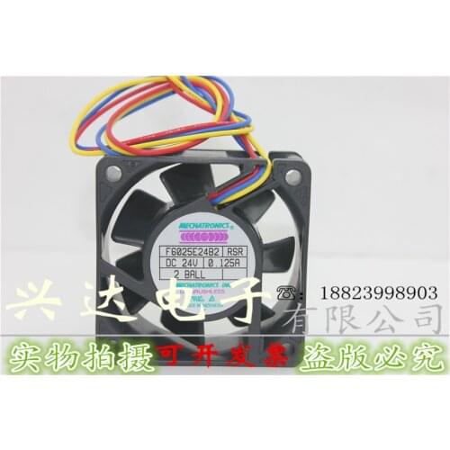 New F6025E24B 6CM DC24V 0.125A 3-wire inverter fan