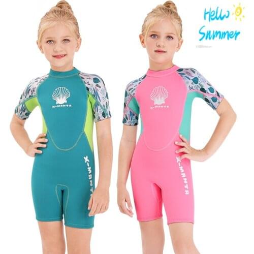 New Jellyfish Neoprene Children Wetsuit Swimwear Girls Short Surfing Swimsuit Wet Suit for Girl Bathing Suit Diving Suits