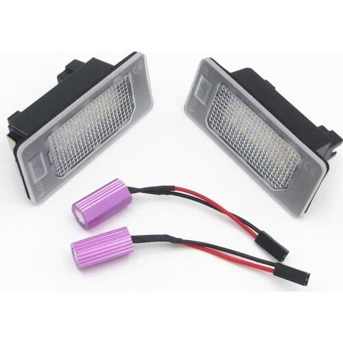 For VW Golf Jetta Passat Sharan Touran Touareg Audi Q5 S6 S7 TT S5 Skoda Canbus Error Free Led License Number Plate Lights Lamp