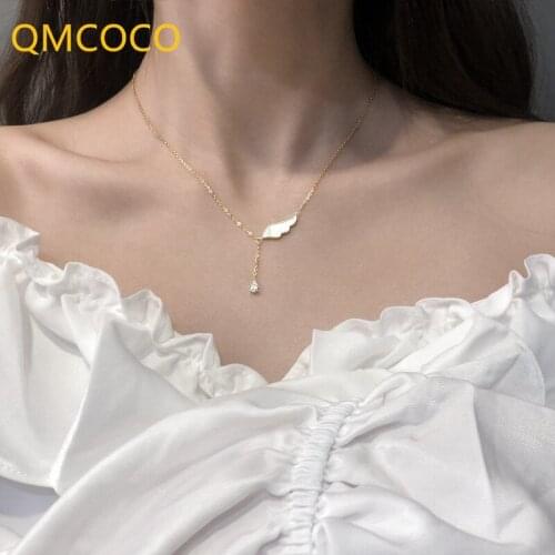 Trendy Delicate 925 Silver Wings Charm Tassel Chain Desgin Romantic Elegant Woman Pendant Clavicle Chain Birthday Gift