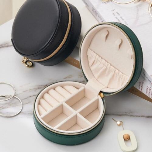 Jewelry Box Waterproof Portable Lightweight Exquisite Round Shape Jewelry Case Storage Holder Display Organizer Box