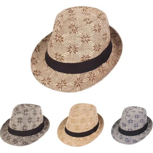 England Retro Maple Leaf Fedoras Top Jazz Hat Men Women Spring Summer Casual Grid Hats Cap Classic Beach Panama Sun Hat