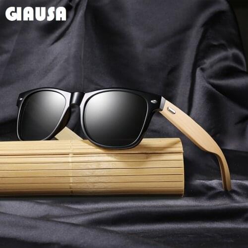 Fashionable Wooden Sunglasses For Men Women Bamboo Wood Vintage Square Driving Sun glasses Luxury Brand Designer Black Eyewear