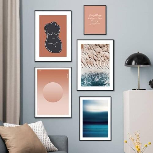 Modern Nature Sea Painting Wall Decor Print Bohemian Abstract Poster Canvas Art Home Decoration Pictures For Living Room Bedroom