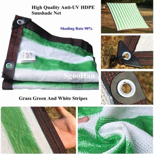 Grass Green-White Anti-UV HDPE Sunshade Net Swimming Pool Shade Cloth Succulent Plant Shelter Shading Net Pet Dog House Awnings