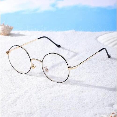 Computer Gaming Glasses Anti Blue Light Blocking Glasses Fashion Women Eyeglasses Round Frame Flat Mirror Optical Eyewear