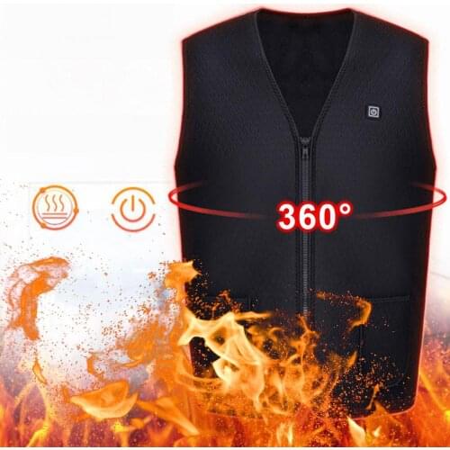 Men Women Outdoor USB Infrared Heating Vest Jacket Winter Flexible Electric Thermal Clothing Waistcoat Fishing Hiking Dropship