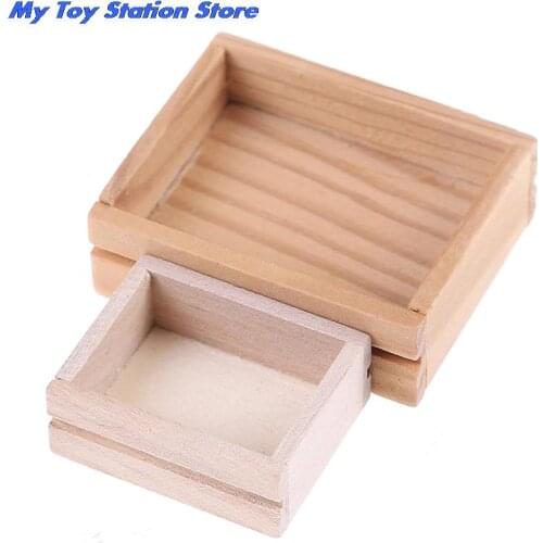 1/12 DollhouseMini Wooden Box Simulation Furniture Miniature Accessories Model Toys for Doll House Decoration
