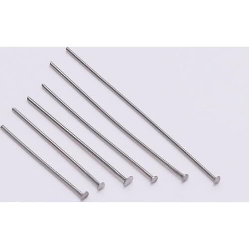 100pcs/Lot Stainless Steel Flat Head Pins 20 30 40 50 60mm Headpins Findings For Diy Jewelry Making Supplies Accessories