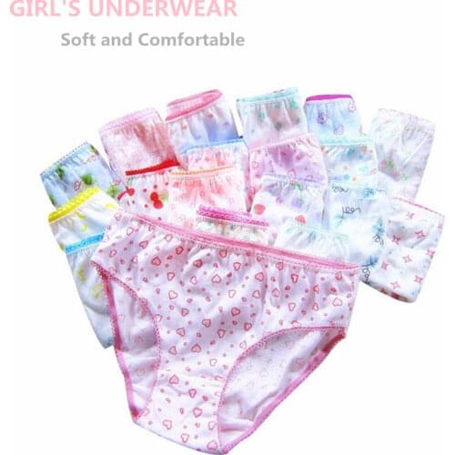 12Pcs/Lot Girls Underwear Panties Baby Kids Pants Short Children Briefs 2-12Years