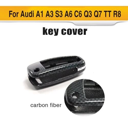 Carbon Fiber car key cover body kit bag case shell For Audi A1 A3 S3 A6 C6 Q3 Q7 TT R8 key cover car accessories