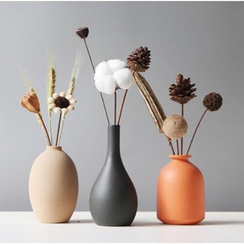 Living Room Decoration Vase Accessories Flower Pot Home Decor Maison Decorations Home Ceramic Inserted Nordic Wind Jarron