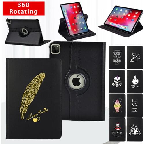 360 Degree Rotating Leather Tablet Case for Apple IPad Pro 9.7"/ Pro 10.5"/Pro 11" 2018/2020 Simple Style Smart Tablet Case +pen