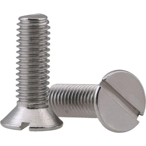 M3 M4 M5 304 stainless steel slotted countersunk head screw slotted flat head screw gb68 30Pcs