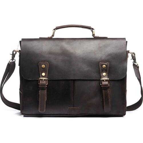 Genuine Male Business Messenger Men Bag Travel Leather Briefcase For Document Handbag Shoulder Laptop Tablet Leather Bag