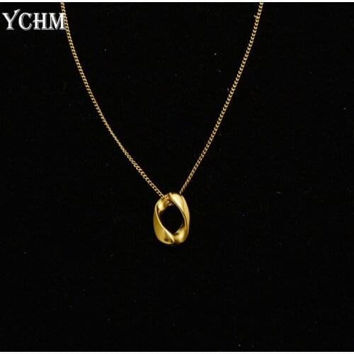 Stainless Steel Hollow Pendant Necklace For Women Irregular Geometric Necklace Minimalist Style Women Jewelry YCHM