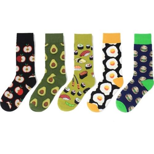 New products for autumn and winter, the same style of socks, food series, couple socks, creative wild couples, cotton socks