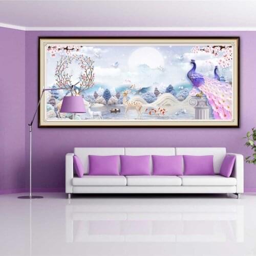 Full Square Round Diamond Painting Peacock Animals Rhinestone Pictures Flower Scenery Diamond Embroidery Cross Stitch Home Decor