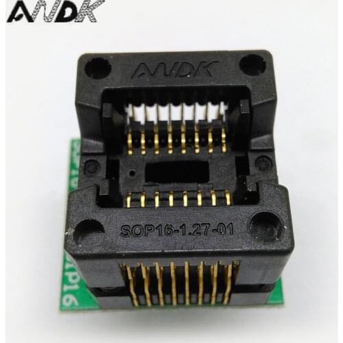 SOP16 SOIC16 SO16 to DIP16 Programming Socket Pin Pitch 1.27mm IC Body Width 3.9mm 150mil OTS-16-1.27-03 Test Socket Adapter