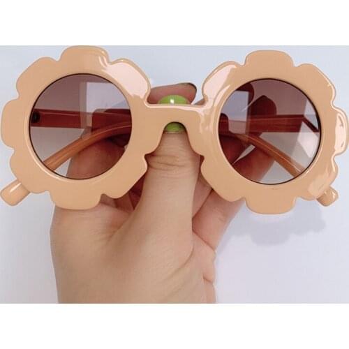 Vintage Fashion Kids Sunglasses Lovely Flower Brand Designer Round lens Sun glasses Girls Boys Party Eyewear Eye Glasses UV400