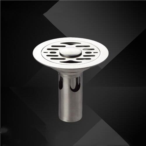 Stainless Steel Floor Drain Round Bathroom Shower Waste Drainer 11.1cm Kitchen Double Anti-odor Floor Drain Grate Cover