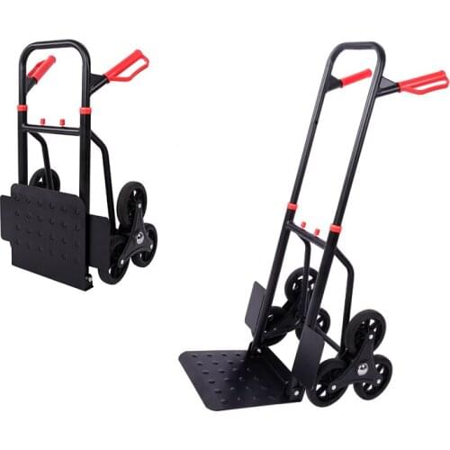 Portable Stair Climbing Hand Truck Luggage Cart Can Load 260 LBS, Heavy-Duty Trolley with Telescoping Handle & Rubber Wheels