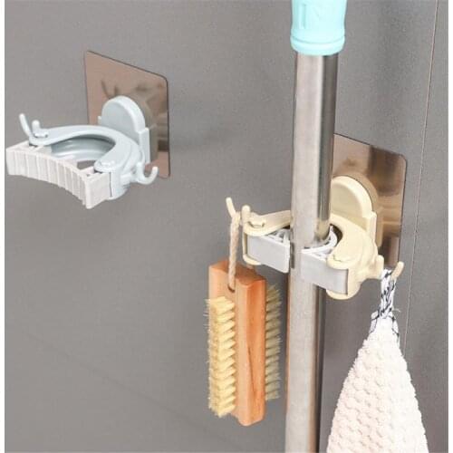 1 Pc Mop Broom Holder Behind Doors/On Walls Mop Organizer Garden Storage Rack Kitchen Tool Hanger Folding Rack Bathroom Tools