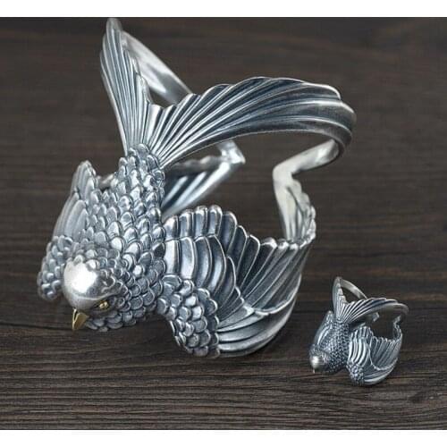 100% real S925 silver jewelry Thai silver fashion ethnic style swallow bracelet for Women silver ring womens silver bracelet