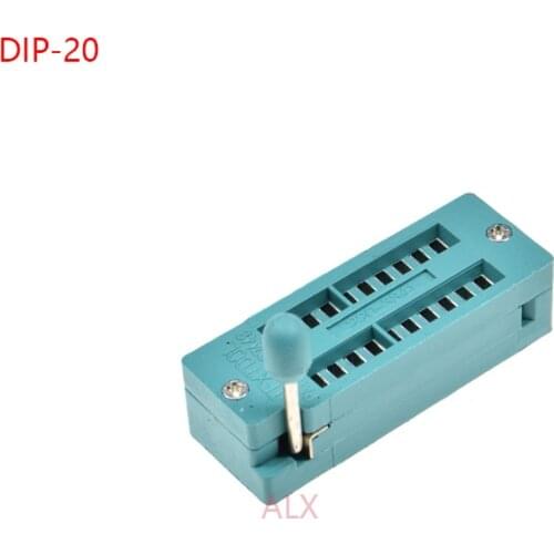 2PCS GREEN DIP20 ZIF ZIP IC SOCKET 20P DIP CHIP TEST Adaptor 20 PIN dip-20 20PIN 2.54MM PITCH 220-3341 CONNECTOR FOR PCB