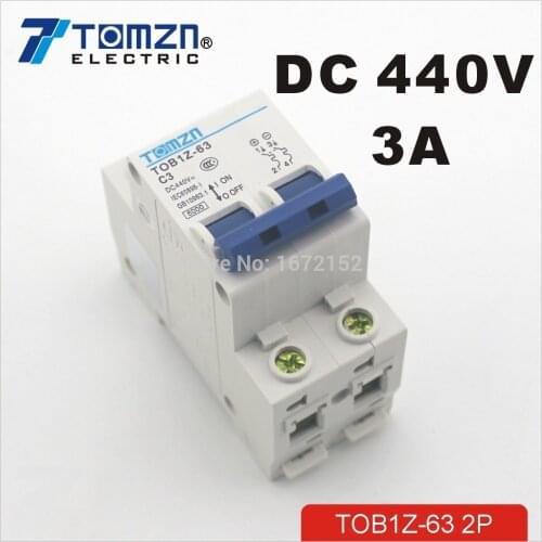 2P 3A DC 440V Circuit breaker MCB C curve