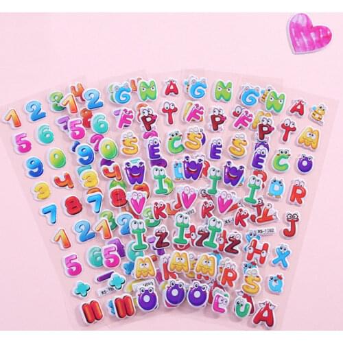 3pc Randomly Stationery Sticker 3D Puffy Bubble Stickers Cartoon Princess Cars Animals Waterproof DIY Baby Toys for Kids Gift