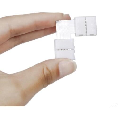 4 Pin LED Connector For Connecting Corner Right Angle 5050 RGB LED Strip Clip-on Shape Light Solderless Dropship Wholesale