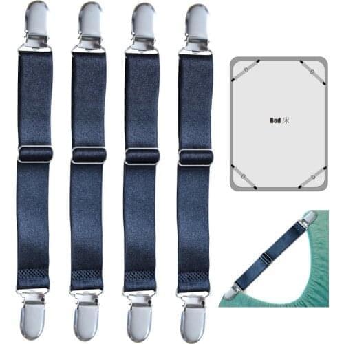4 PCS Sheet Non Slip Clip For Sofa Tablecloth Adjustable Clip Black Adjustable Fitted Bed Sheet Clips Cover