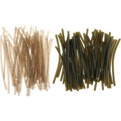50pcs Soft Rubber Rig Tube Carp Fishing Rig Sleeves Hook Line Connector 6cm Terminal Tackle