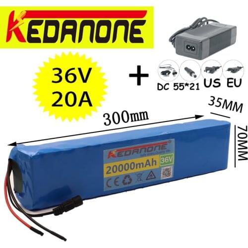 10S3P 36V 20ah E-BIKE Battery Pack 18650 Li-Ion Battery 800W High Power and Capacity 42V Motorcycle Scooter With Charger