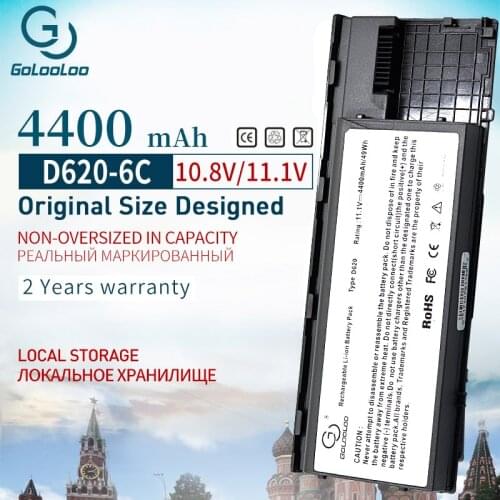Golooloo 4400mah 6 Cells Laptop Battery For Dell Latitude D620 D630 D631 KD491 KD492 KD494 KD495 PC764 PC765 PD685 RD300 TC030