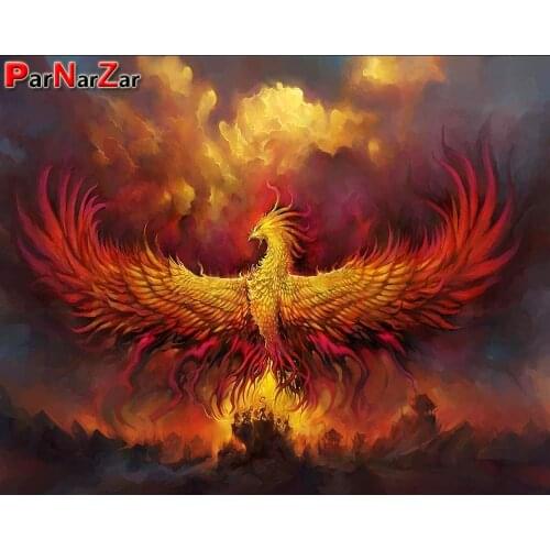 ParNarZar 5D DIY Diamond Painting Full Square/Round The Phoenix Rose From The Ashes Diamond Mosaic Embroidery Home Decor Gift