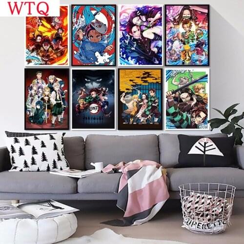 5D DIY Diamond Painting Japanese Anime Demon Slayer Cross Ctitch Kits Mosaic Diamond Embroidery Home Decoration Art