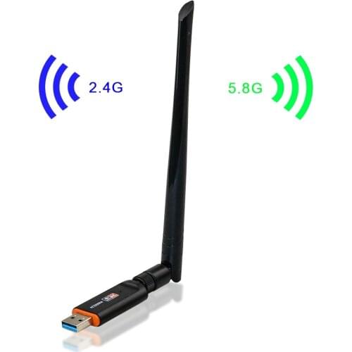1200Mbps USB 3.0 wireless fast Wifi adapter dual frequency suitable for laptop desktop 802.11ac standard with antenna latest